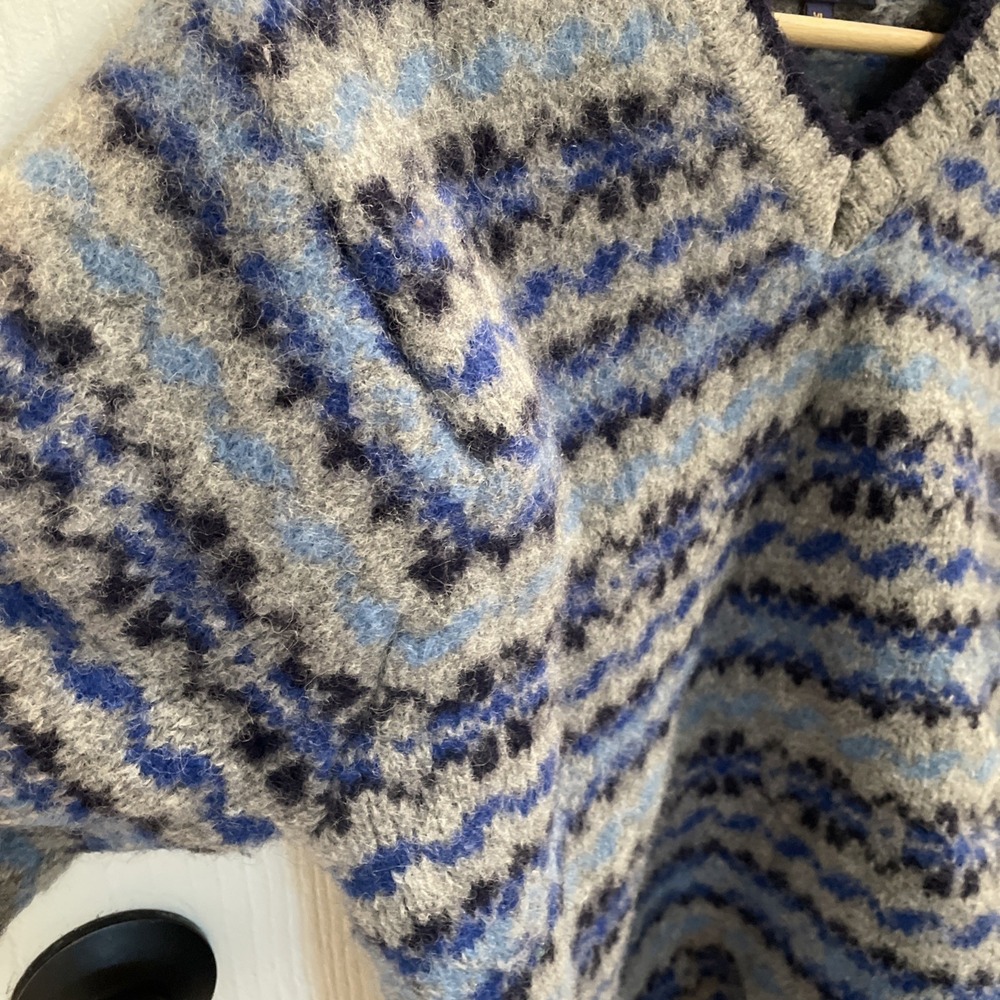 VTG Brooks Brothers Wool Knit Faire Isle Snowflake V Neck Pullover Sweater XL - Picture 8 of 10